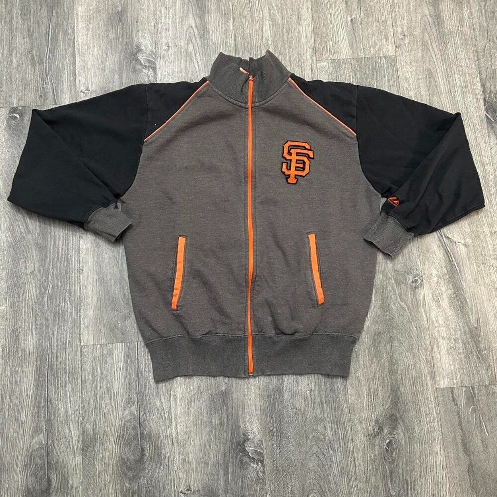 Vintage Majestic San Francisco Giants MLB Full Zip Track Jacket Gray Size Large